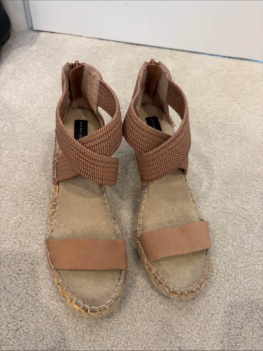 Steven By Steve Madden Tan Woven Espadrille Sandals